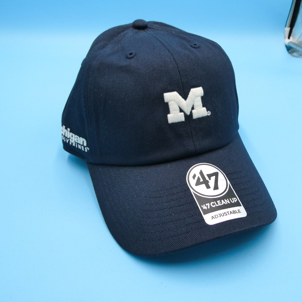 '47 Brand Hat Mens One Size Clean Up Michigan Wolverines Navy Blue Cotton Cap